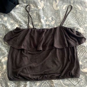 American Eagle | Gray Ruffle Tank Top | Size Small |